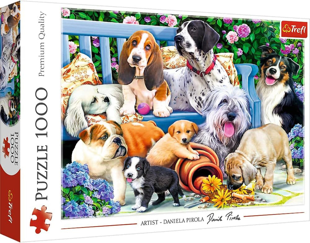 Puzzle Jigsaw - "1000" - Portrete de câini amuzante Puzzle Naty Shop Câini în grădină