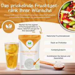 Natural Probio® Wasserkefir, Kefirpilz, Japankristalle, Kefirknollen, Starter Set + Anleitung, Rezept, Tipps, E-Book & Rezeptbibliothek + Kundenservice auf Lebenszeit (10g dehidratált/60g rehidratált)