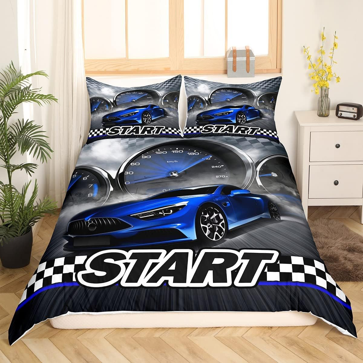Jungen Cartoon Auto Bedtuchen Set 135X200,Kinder Bau Fahrzeuge Tröster Abdeckung Für Kind Kleinkind Teens,Dinosaurier Bettbezug,Traktor Maschinerie Bagger Bettdecke Abdeckung,Lkw Autos Bedtuchen Naty Shop Multi 4*20*158*8*20*158