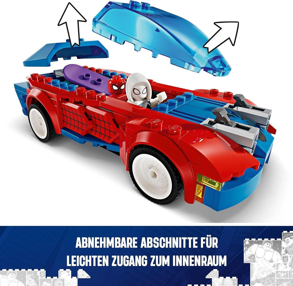 LEGO Marvel Pókember Versenyautó és Méregzöld Goblin, Pókszerepjáték szuperhős figurákkal és megépíthető autóval, Ajándék gyerekeknek, fiúknak és lányoknak 7 éves 76279 építőkészletek Beuche den LEGO-Store