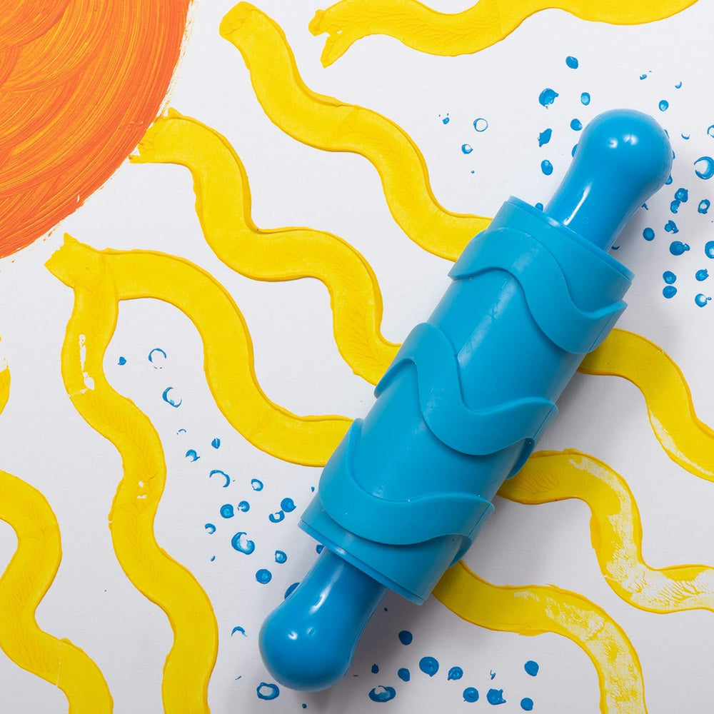 Mal- und Ton-Texturwalzen - 4er-Set - strukturált Knetrollen für Kinder - Vielseitige Muster zum Basteln und Dekorieren