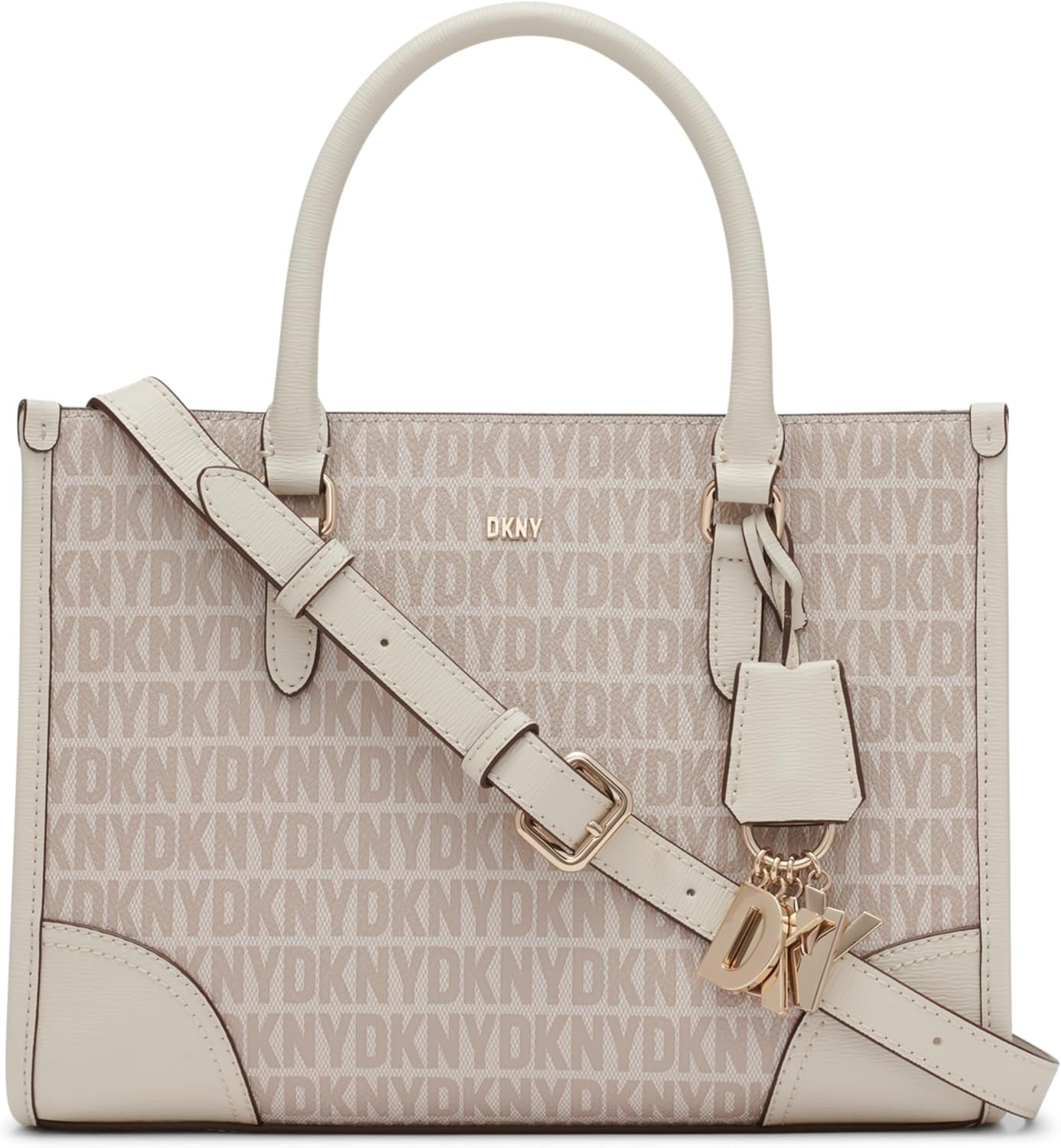DKNY Femeii Perri Satchel cu Logo Charm, o mărime Genti Femei Naty Shop Cânepă / Pebble