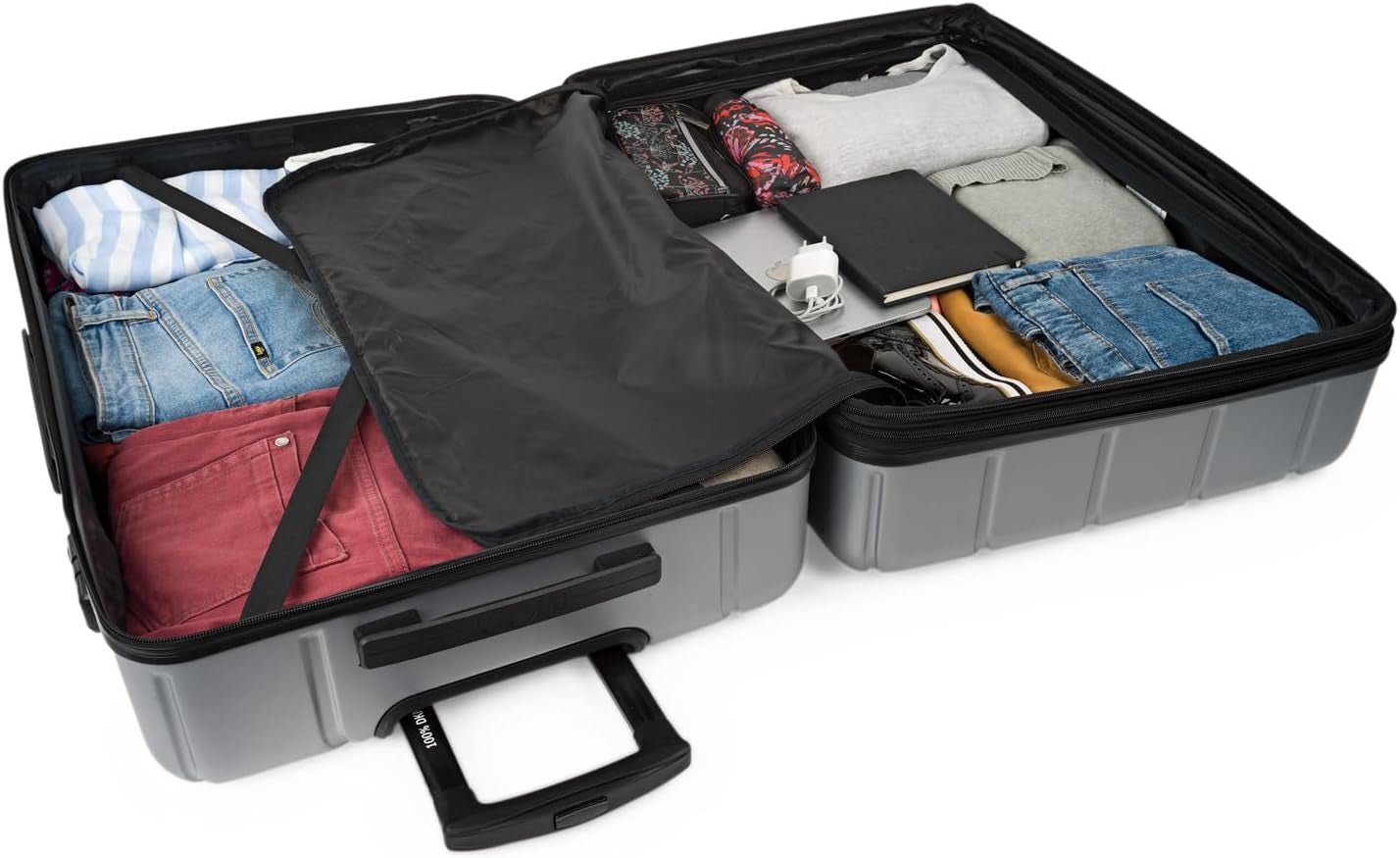 DKNY - Valiză mare cu 4 roți valiză mare ușoară - Valiză de călătorie cu roți mare. Valiză de călătorie mare pentru avioane Valiză hard shell cu închidere certificată - Valiză troler mare, argintie Bagaje și echipament de călătorie Naty Shop