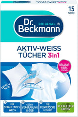 Dr. Beckmann Fest törlőkendők, Active-White, 15 törlőkendő Mosószerek Naty Shop Fehér