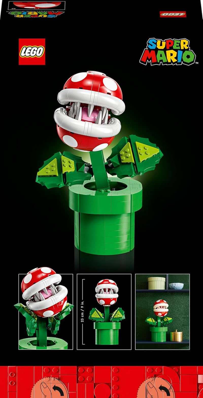 Lego 71426 Super Mario Piranha-Pflanze Set, bewegliche Figur mit Pfeife und 2 Münzelementen, Modellbausatz für Erwachsene zum Bauen, Schlafzimmer-Deko, Geschenk für Männer, Frauen und Jugendliche