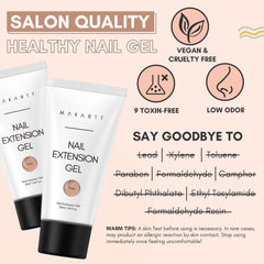 Gel pentru extensii de unghii Makartt Poly - Gel acrilic pentru extensii, gel pentru întărirea unghiilor, decorarea unghiilor, 50 ml (Violet)