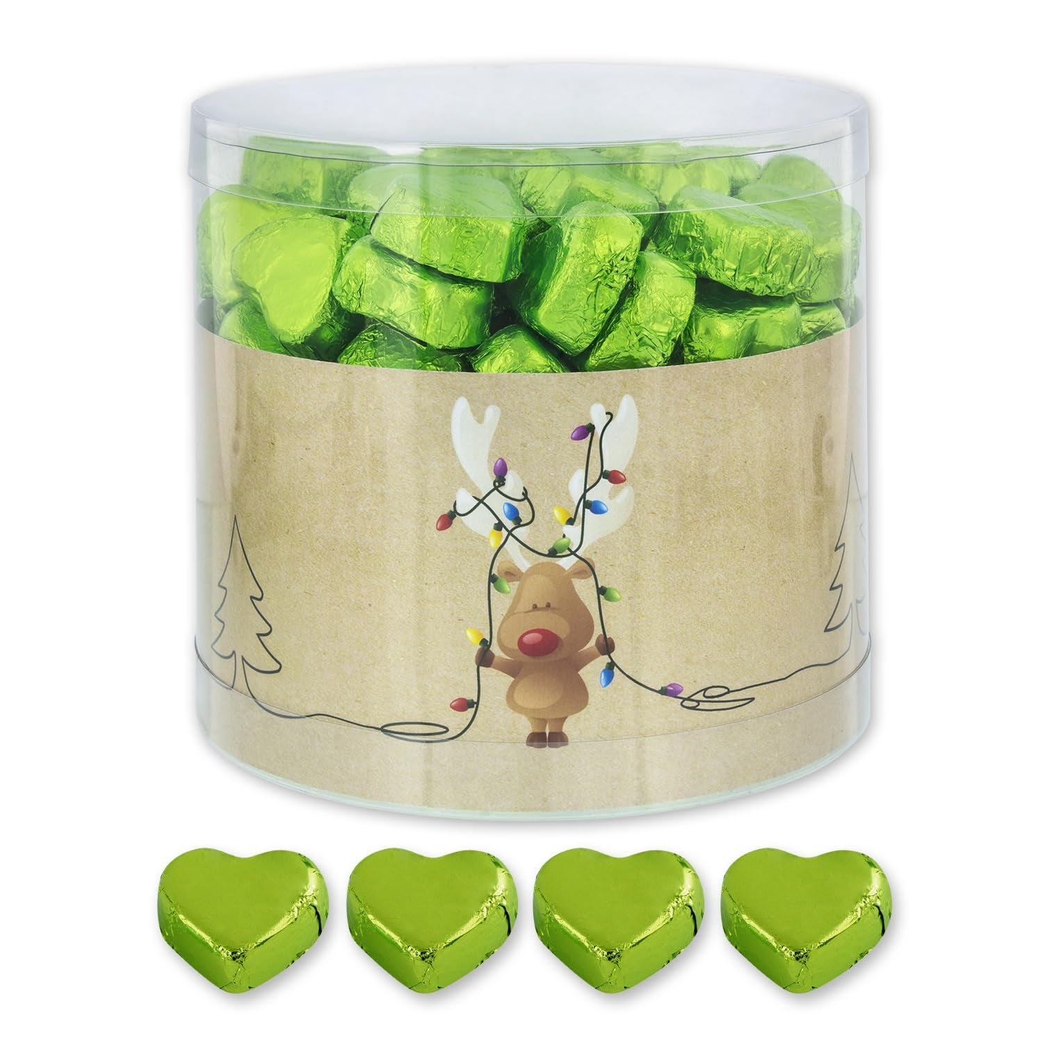 Günthart 150 darabos arany csokoládé szívek nugát töltelékkel, rénszarvas | Vörös Rudolf - Nugát krém | Arany csokoládé szívek | Verseny | Arany csokoládé szívek | karácsony (1,2 kg)