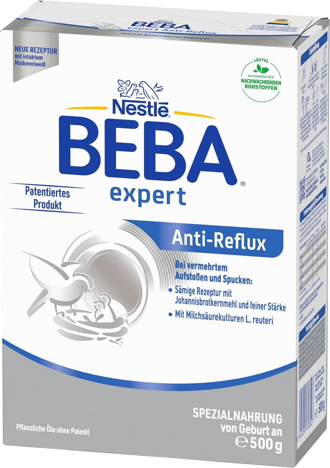BEBA szakértő Anti-Reflux - AR Speciális tápszer születéstől, fokozott böfögés és hányás ellen, bébiétel, babatejpor, 1 csomag (1 x 500g)