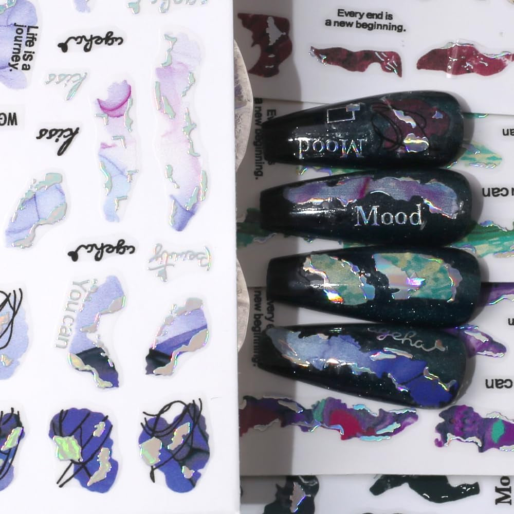 6 culori autocolante pentru unghii marmură bronzant autocolante argintii autoadezive înflorire marmură autocolante pentru unghii 3D marmură autocolante pentru unghii design accesorii unghii artă autocolante autocolante unghii set folie de unghii