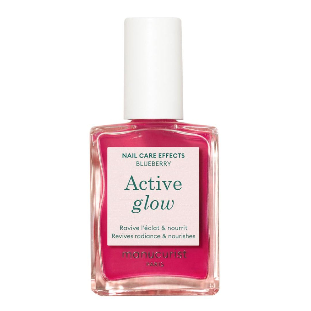 MANUCUIST Nail Care Repair Active Glow Raspberry (rózsaszín) bio-alapú: édes mandula, málna, tápláló és fényes körömlakk, átlátszó rózsaszín hatás - Nude körömlakk