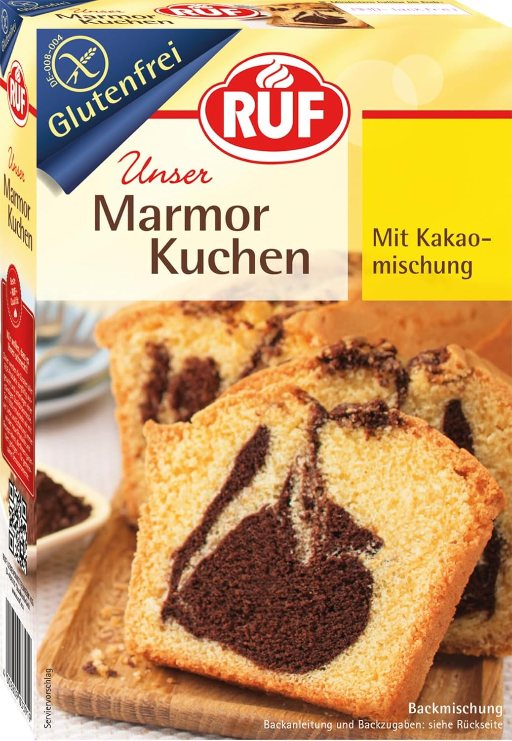 RUF Glutenfreie Muffins Schoko Mit Kakaoglasur, Backmischung Für Schokoladige American Style Muffins, Zöliakie Geeignet, Inkl. 12 Muffinförmchen Naty Shop 430 G Marmorkuchen