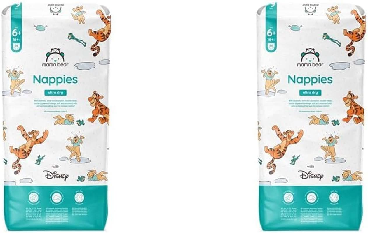 Mama Bear Disney Ultra Dry pelenkák 4-es méret (8-14 kg), fehér, 84 darab (1 csomag) Naty Shop méret 6+ (16+ kg) (2 csomag) Egyedi csomag
