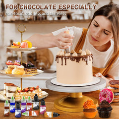 Colorant alimentar liposolubil pentru ciocolată - 12 culori coloranți alimentari pe bază de ulei pentru fondant, decorarea torturilor, copt - colorant alimentar lichid pentru unt de cacao, cremă de unt, prăjituri - 10 ml fiecare