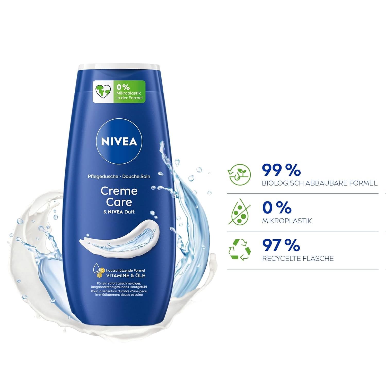 NIVEA Creme Care, gel de duș cu vitamine și uleiuri esențiale, 250 ml Duș și baie Naty Shop