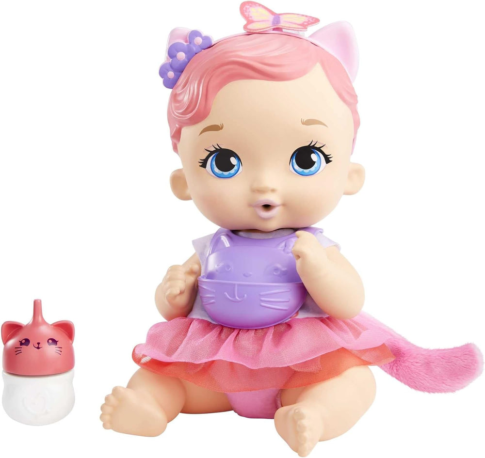 My Garden Baby HHL21 - Katzen-Baby Puppe (rózsaszín Haare) mit Katzenohren und süßem Jasmin-Duft, beleértve a Lätzchen, Fläschchen und Stoffwindel, Spielzeug für Kinder - ab 3 Jahren