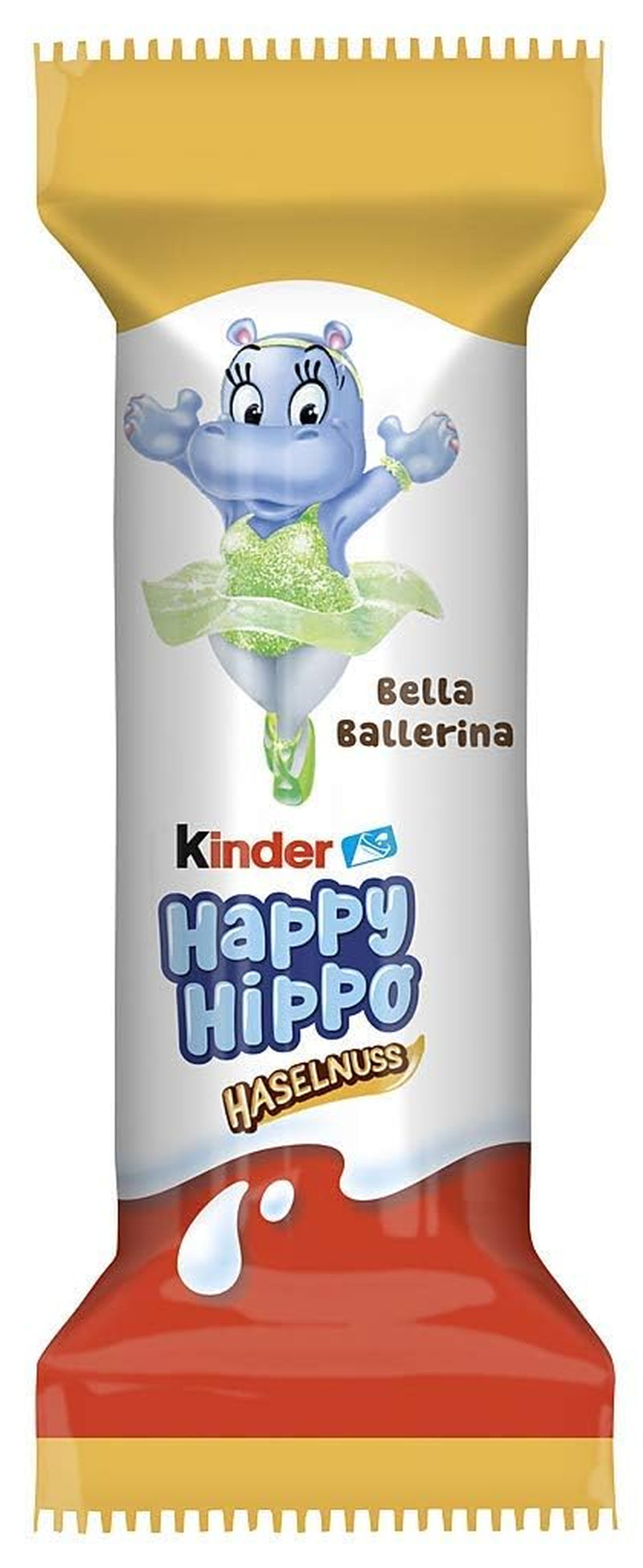 Kinder Happy Hippo Hazelnut – Különleges ropogós ostyák tejjel és mogyorókrémmel – Farsangi és Mardi Gras édességek – 1 csomag 5 db 20,7 g-os szeletet tartalmaz