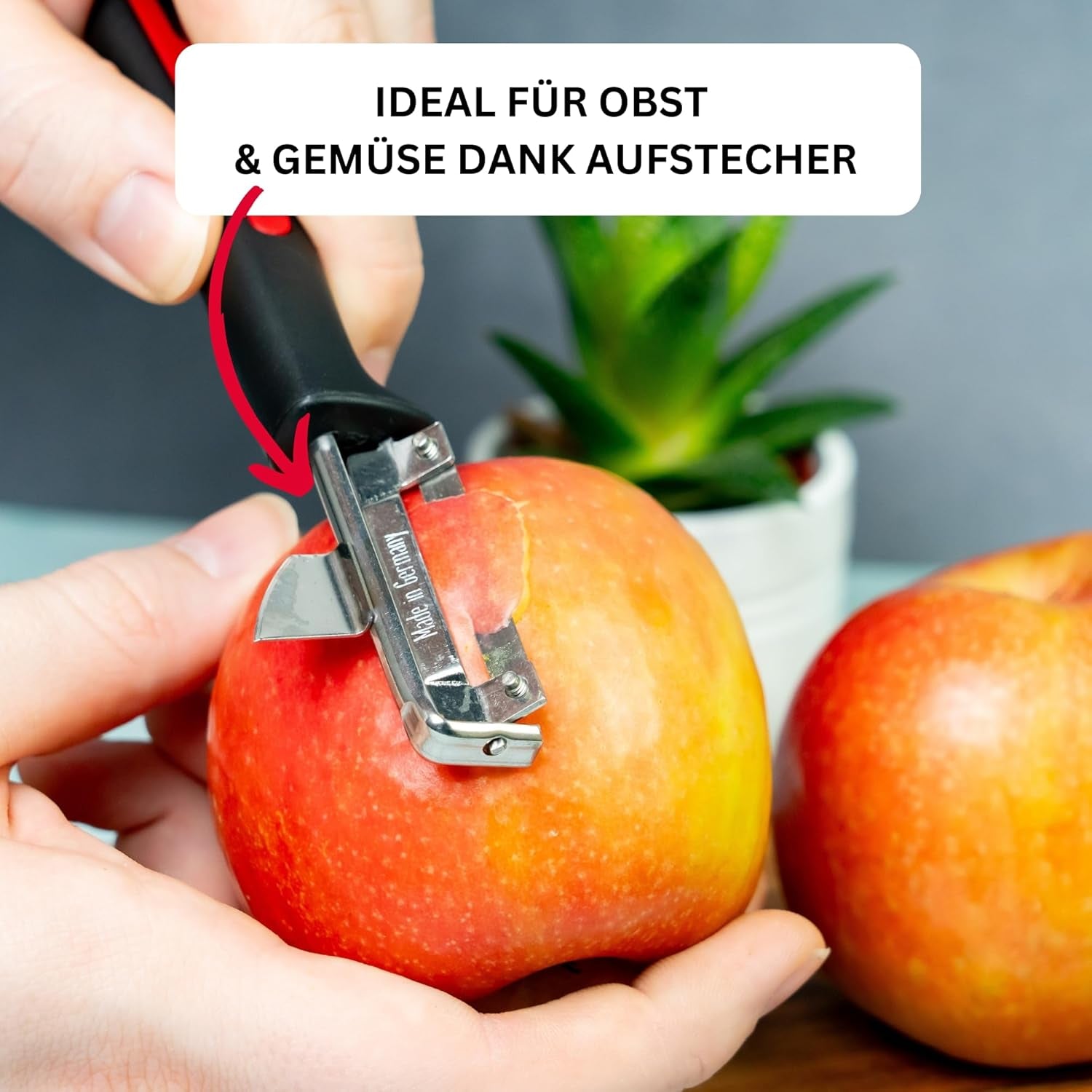 Westmark 29092270 Sparschäler Gallant, Pp/Tpe/Edelstahl, Schwarz / Rot, 16,5 x 3,7 x 2 cm Hámozó Naty Shop