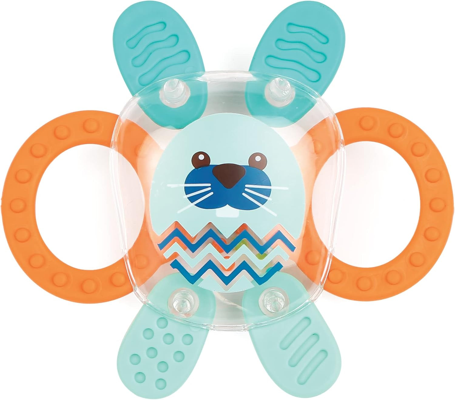 LUDI - Clopoțel Planet - Jucărie pentru copii - De la 3 luni - Culori vibrante, texturi diferite și formă originală - Promovează abilitățile motorii fine și dexteritatea Jucarii Bebe Naty Shop Iepure