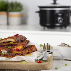 Tristar VS-3915 lassú tűzhely, rozsdamentes acél kerámia edény 2 hőfokozattal és melegen tartás funkcióval, 3,5 literes Slow Cooker Naty Shop