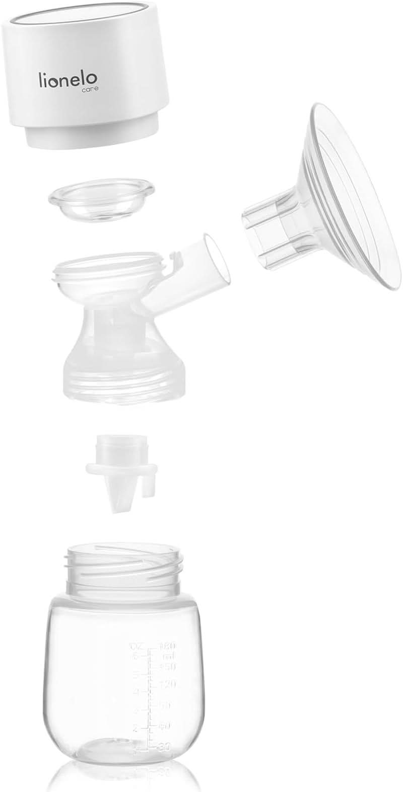 LIONELO Fidi One vezeték nélküli mellszívó 180 ml, 3 fázisú hordozható mellszívó, 9 fokozatú energiatakarékos masszázs, szilikon tölcsér, 26 mm-es működési idő 120 perc Bpa-mentes tartozékok Élelmiszer és szoptatás Bebe Naty Shop