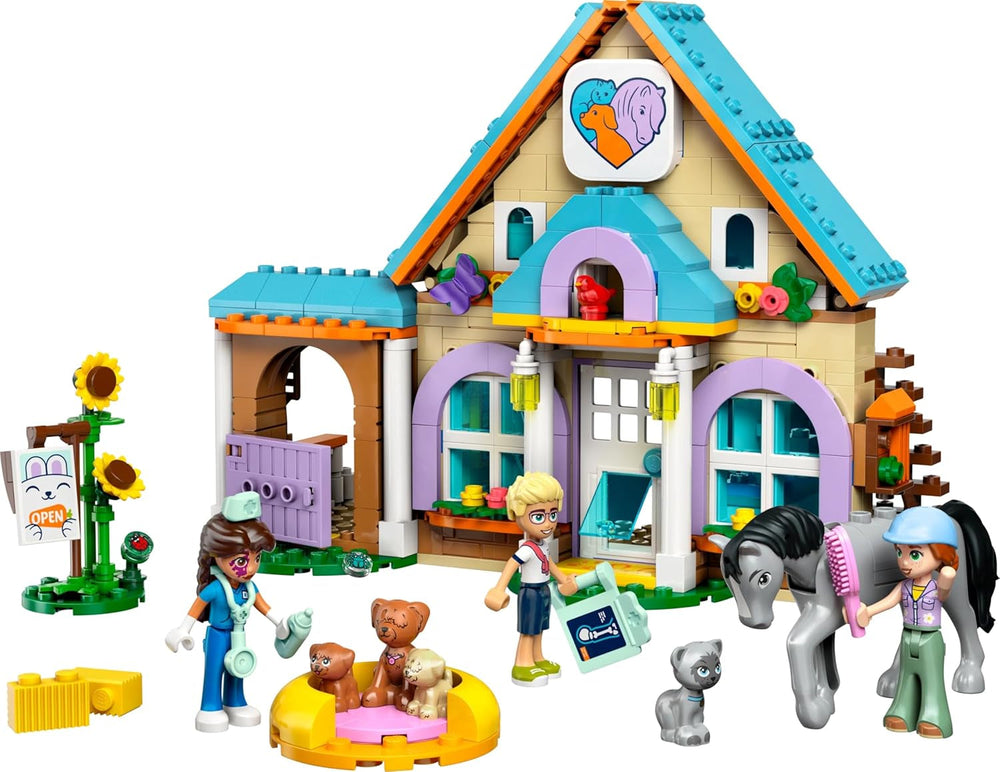 LEGO Friends állatorvosi szekrény lovaknak és háziállatoknak, építő- és játékkészlet képzeletbeli szerepjátékhoz 3 minifigurával és 5 állatfigurával, ajándékötlet 7 éves lányoknak, 42651 építőkészletek Besuche den LEGO-Store