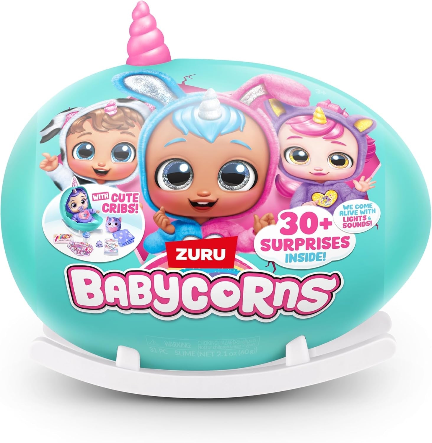 Babycorns Serie 1 von ZURU Magische Babypuppe Katze (Poppy) mit Zubehör, Überraschungs-Unboxing-Spielzeug für Kinder, Mädchen