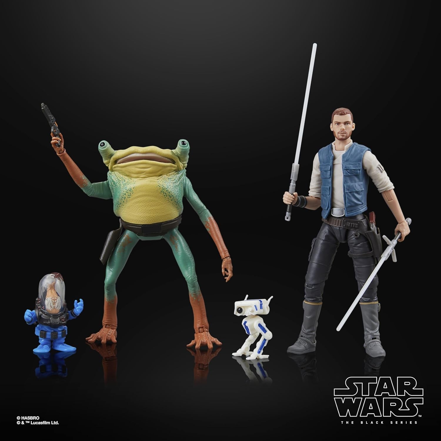 Star Wars Black Series Cal Kestis, Turgle és Skoova Stev, Star Wars Jedi: Túlélők gyűjthető akciófigurák (15 cm-es méret) Akciófigurák Naty Shop