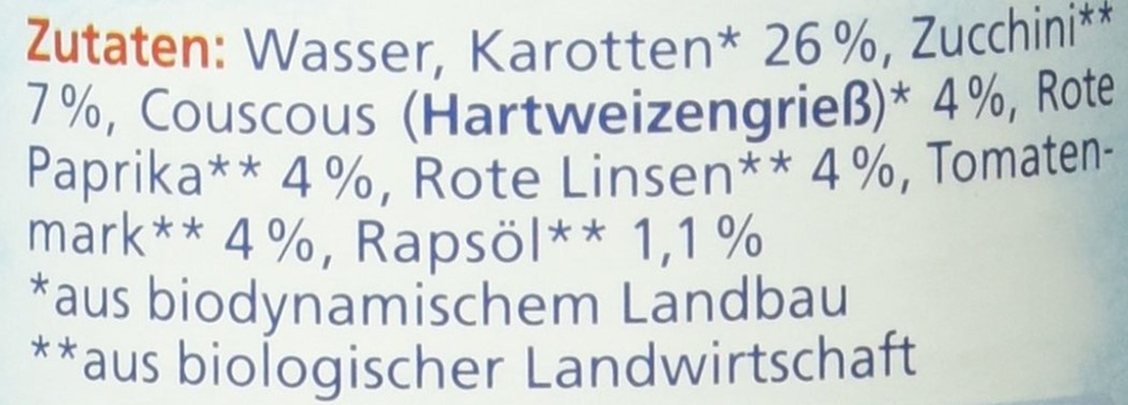 Bio lencsepörkölt kuszkusszal (6 hónapostól), 190 g