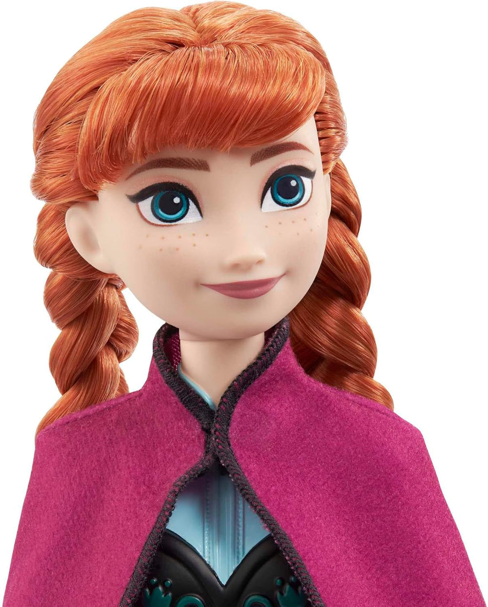 Mattel Disney Princess Anna doll, The Ice Queen doll, Păr pieptănat, Mobil, În costum de călătorie, Capa detașabilă, Cadouri Disney, Jucărie de la 3 ani, HLW49 Papusi Naty Shop