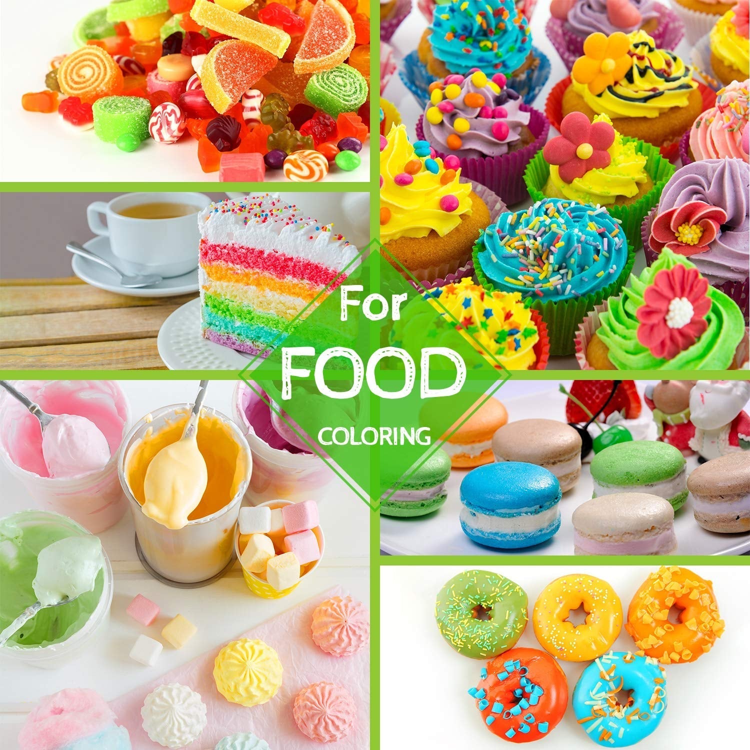 Colorant alimentar - Set de 24 de culori colorant alimentar lichid pentru copt torturi, fursecuri, fondant, macaroane - Colorant alimentar pentru decorarea torturilor, săpunuri DIY, colorant pentru artizanat - 6 ml fiecare