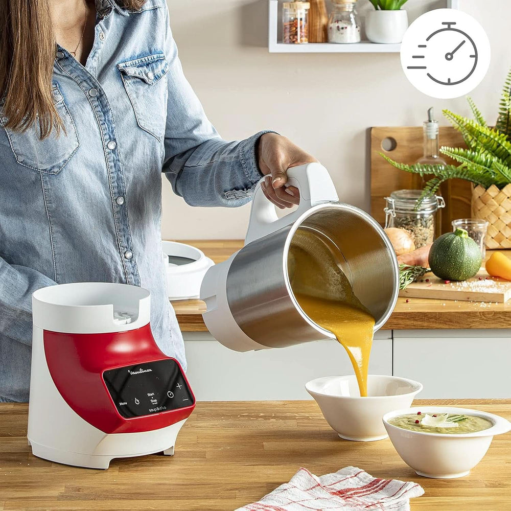 Soup&Plus LM924500 Standmixer, 1100 W, Schüssel 2 L, Edelstahlklingen, 3 Automatische Program, Manueller Modus, Perfektes Mixen, Suppen, Smoothies, Eussies, Made in France, Soup&Plus Mother and Child Naty Shop