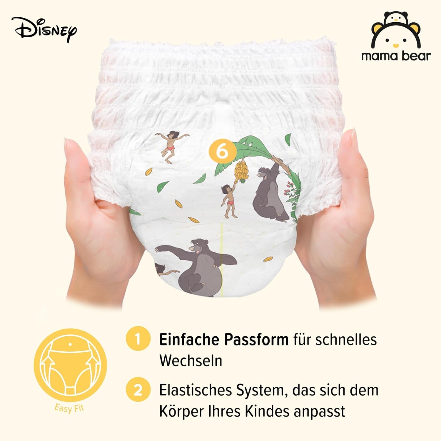 Amazon márka: Mama Bear Disney Size 6 (15+ kg) - havi csomag, fehér, 120 darab (2 60 db-os csomag)