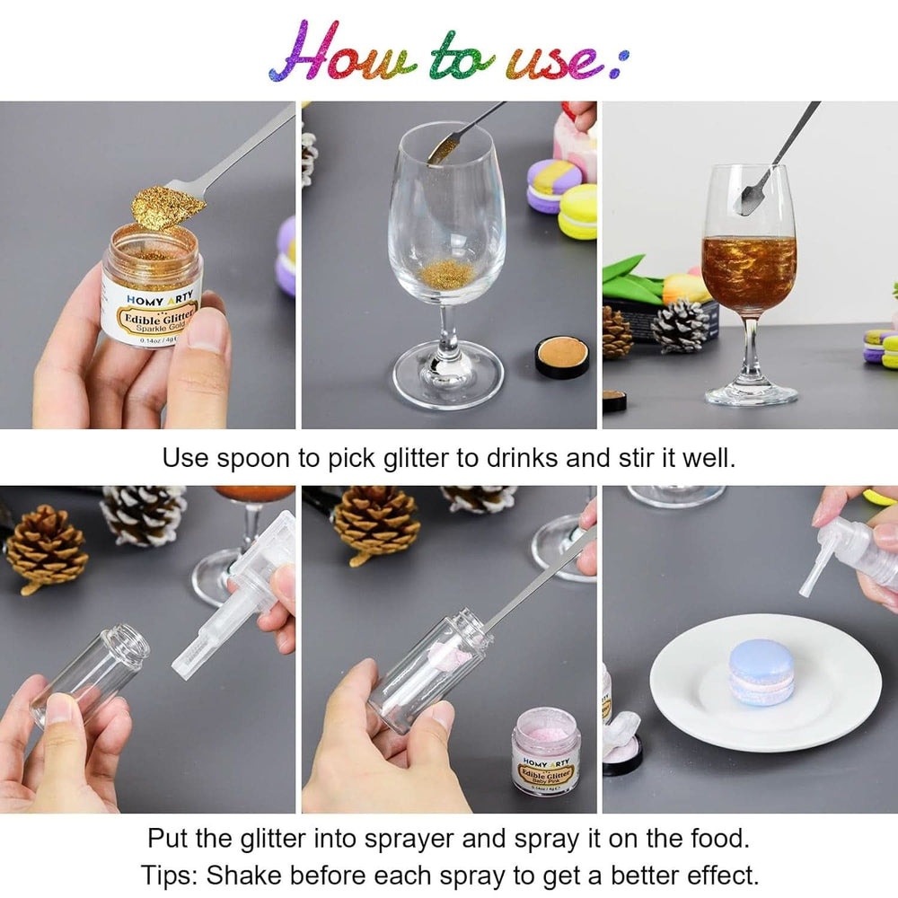 Ehető glitter italokhoz, 4 grammos Glitter Naty Shop