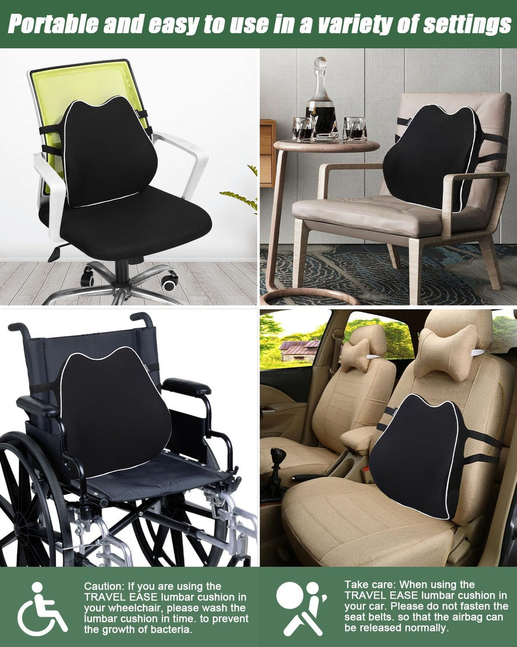 Jutyum pernă spate mașină, pernă lombară din spumă de memorie, suport lombar mașină, pernă lombară pentru scaun de birou, pernă ergonomică de suport lombar pentru scaune auto, scaun de birou, scaun cu rotile Perne lombare Naty Shop