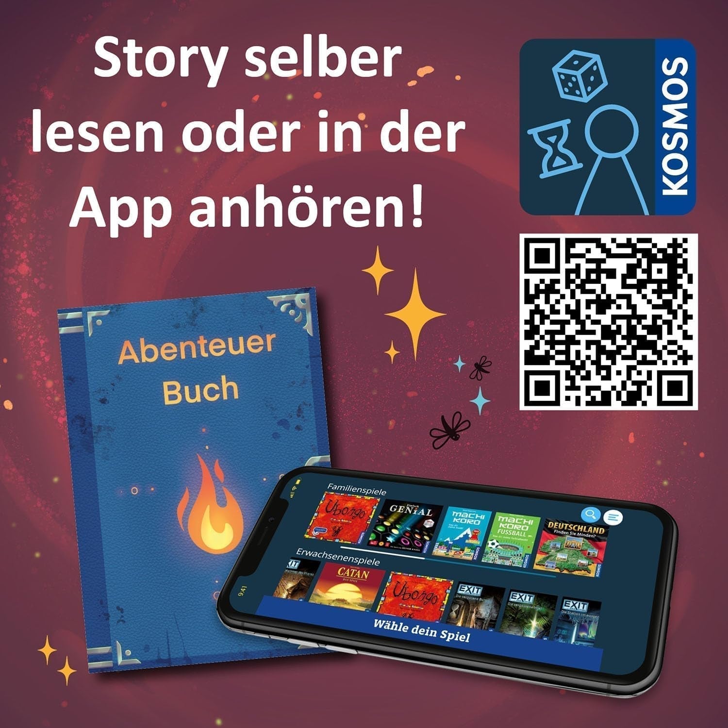 KOSMOS 684853 Puzzle de aventură în Den Tiefen Des Vulkans, 258 piese, Puzzle interactiv de aventură pentru copii cu vârsta de peste 8 ani, Descoperă o poveste de aventură cu fiecare piesă de puzzle Puzzle Naty Shop