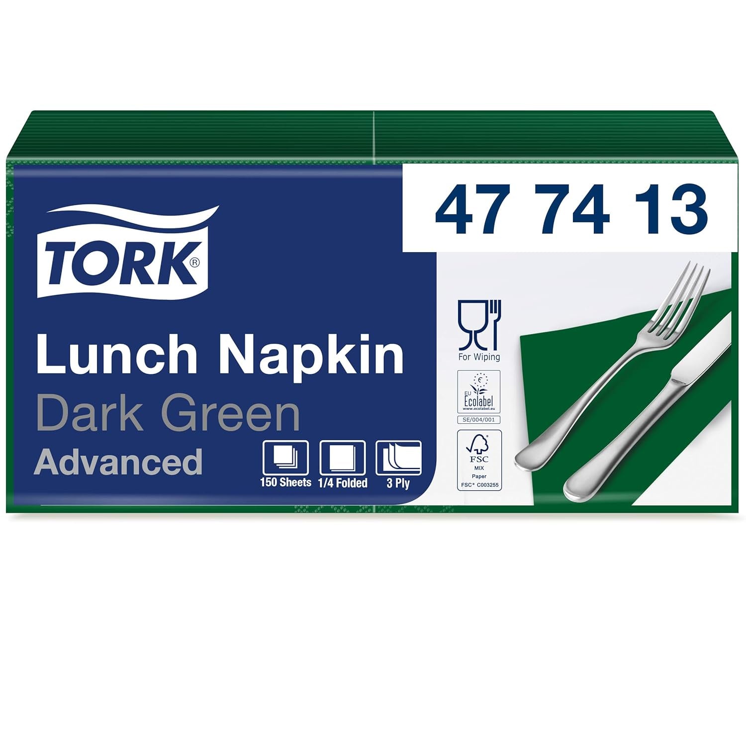 Tork 477861 Șervețele de prânz moi roșii / Șervețele de hârtie absorbante din 3 straturi de culoare roșie / Versatile / Calitate avansată / 10 X 150 (1500) șervețele / 32,6 X 33 Cm (L X l) / 1/4 pliere