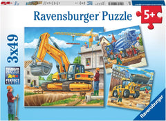 Ravensburger Puzzle pentru copii - 09226 Vehicule mari de construcții - Puzzle pentru copii de peste 5 ani, cu 3X49 piese Puzzle Naty Shop Titlu implicit
