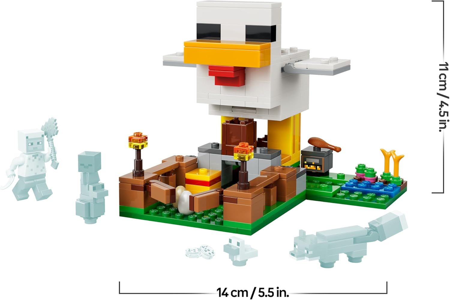 LEGO Minecraft Hühnerfarm - Spielzeug zum Bauen mit Hühner Fan Minifigur, Baby Zombie és Fuchs Figuren - Set mit Minecraft Figur - Gamer Geschenk für Jungen und Mädchen ab 7 Jahren - 21585
