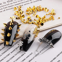Mini Metall Nieten Punk Nail Charms Gold Silber Strasssteine Nägel Charm Kegel Spikes Nagelschmuck Glitzersteine Nail Art Studs Nagel Steine Legierung Nagelanhänger Rhinestones Nageldesign Zubehör
