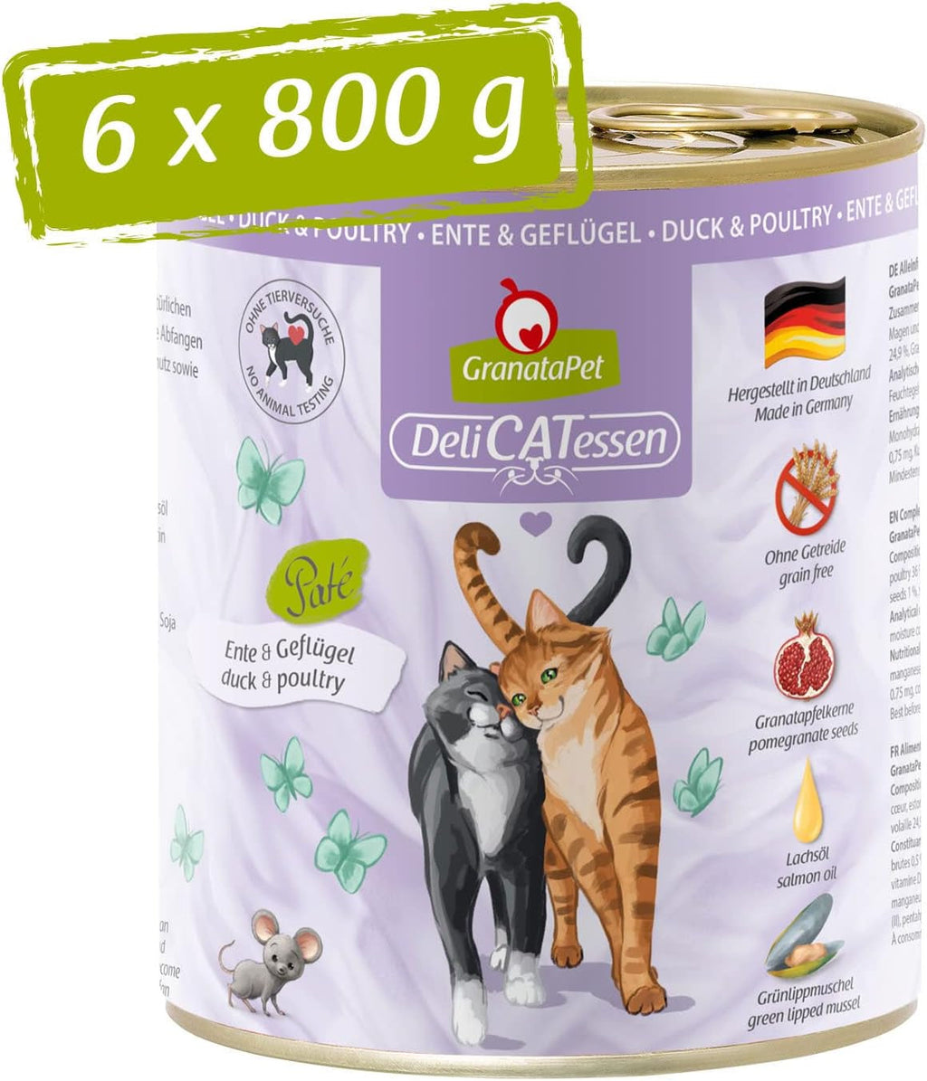 Granatapet Delicatessen Chicken PUR, hrană umedă pentru pisici, hrană fără cereale & fără zahăr adăugat, hrană pentru pisici cu conținut ridicat de carne & uleiuri de înaltă calitate, 6 X 400 G
