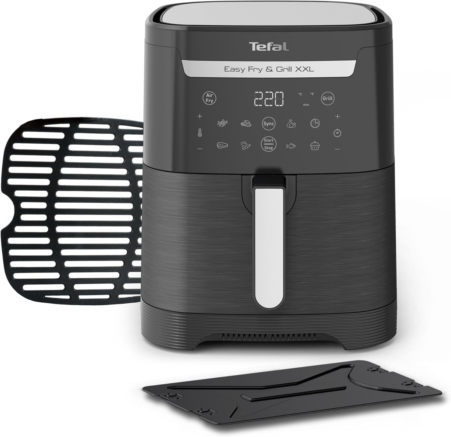 Tefal Easy Fry Max EY2458, 5 litri, Hot Air Fryer, 10 programe automate de gătit, ecran tactil digital Electrocasnice Naty Shop Negru Single - Fara fereastra 6,5L
