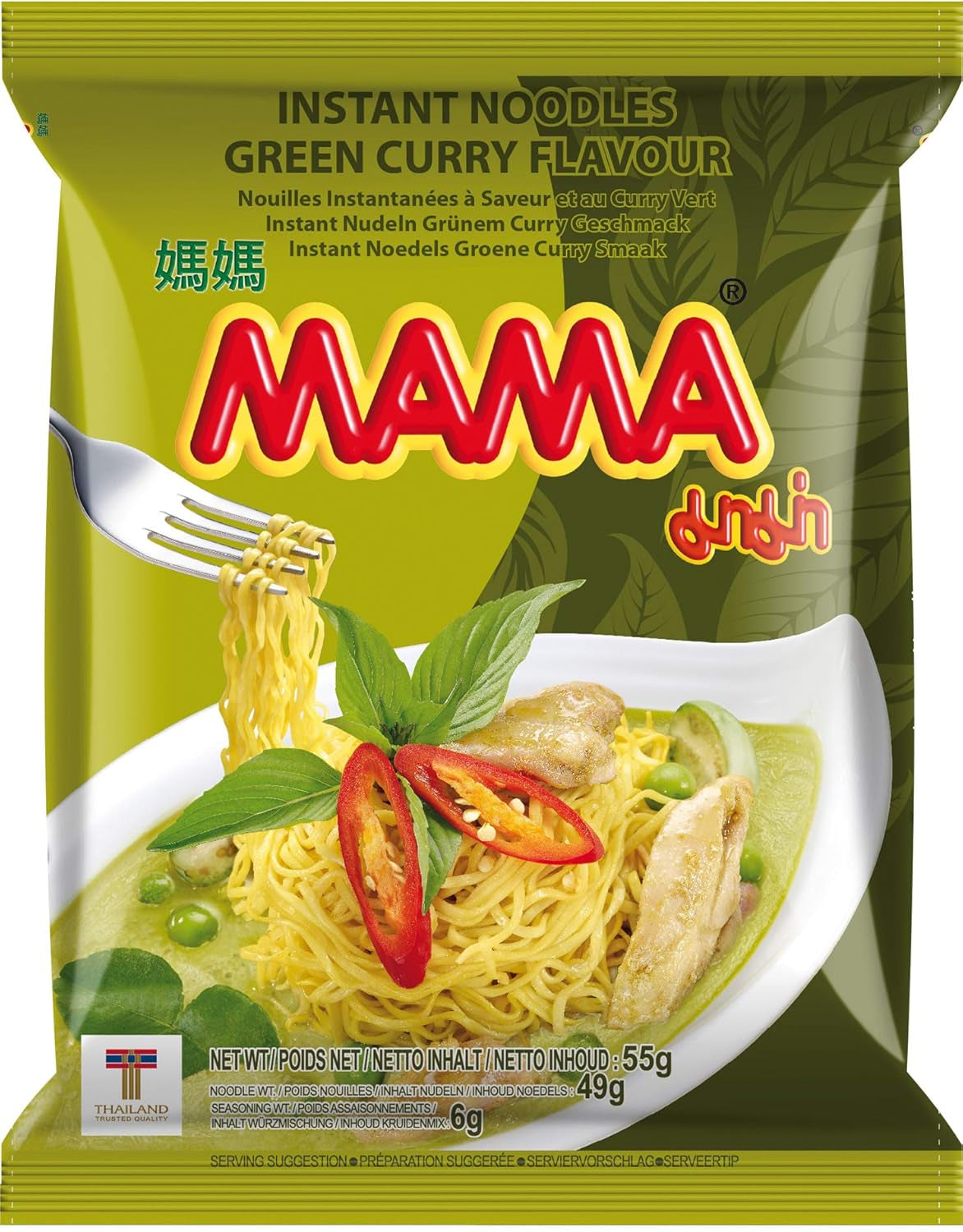 MAMA csirke ízű instant tészta - keleti stílusú instant tésztaleves - autentikus thai konyha - 24 x 55 g