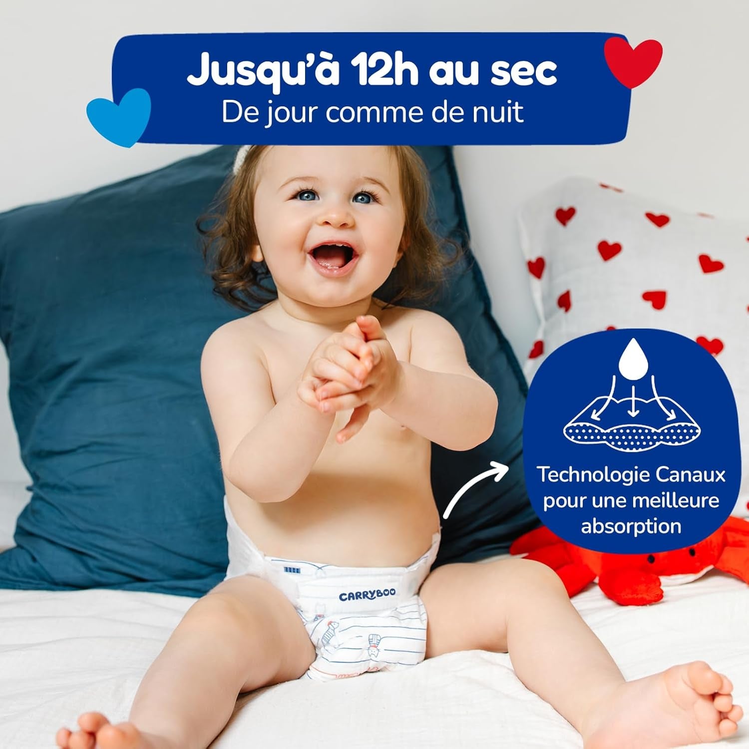 - 4-es pelenkaméret (7-18 kg) – egészséges és rendkívül nedvszívó – 12 órás szivárgásmentes – ohne unerwünschte Substanzen – Franciaországban gyártott – megfizethető ár – 132 db eldobható pelenka