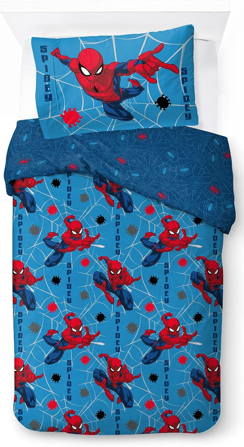 Ágynemű gyerekeknek, Disney karakterek, 100% pamut Ágynemű - gyermek Naty Shop Blue - Spiderman 135X200/50X70 (2 db)