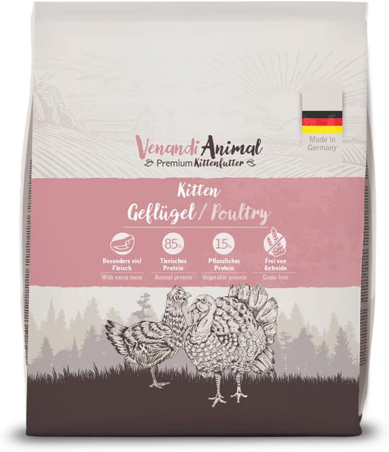 Venandi Animal - Hrană premium pentru pisici - Miel, cu multă carne proaspătă, hrană uscată, fără cereale 1 pachet (1 X 1,5kg)