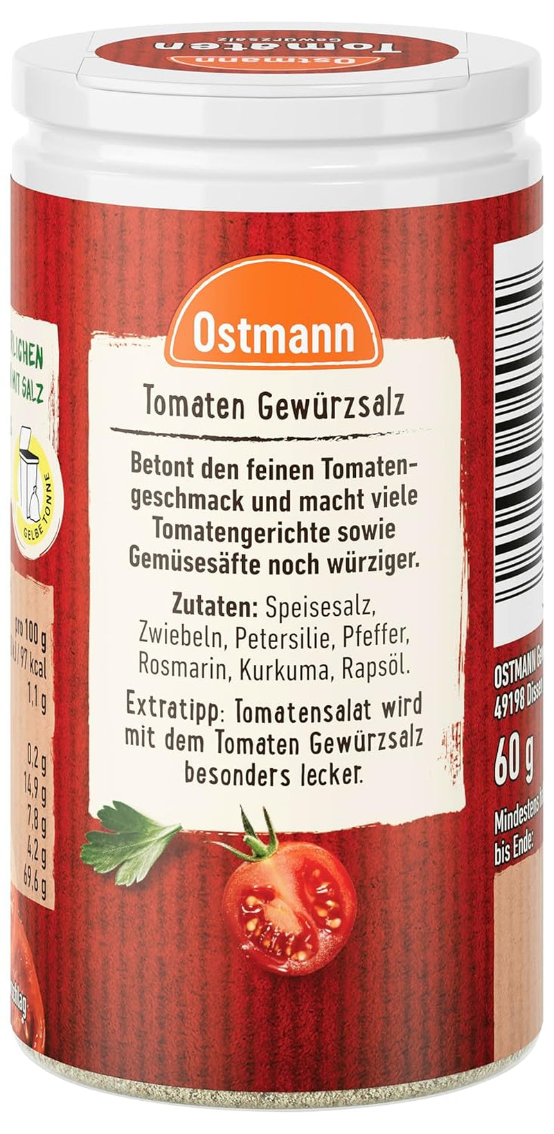 Ostmann Gewürze - Paradicsom Gewürzsalz | Ideális paradicsomsaláta és 60 g bruschetta fűszerezésére a Der Streudose-ban