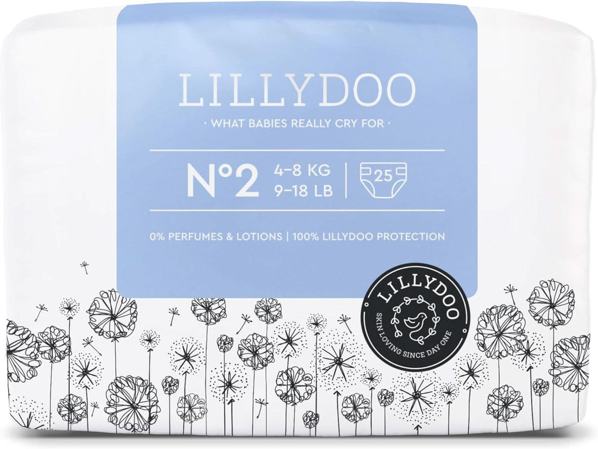 Scutece LILLYDOO prietenoase cu pielea mărimea 1 sau 2 Mama si Copilul Naty Shop Marimea 2 (25 bucati)