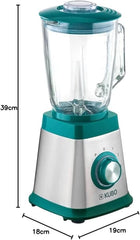 Mixer Aus Glas, 1000 W, 4 Geschwindigkeiten, 1,5 L, 6 Klingen Aus Edelstahl, Eiswürfelfunktion Kitchen Naty Shop