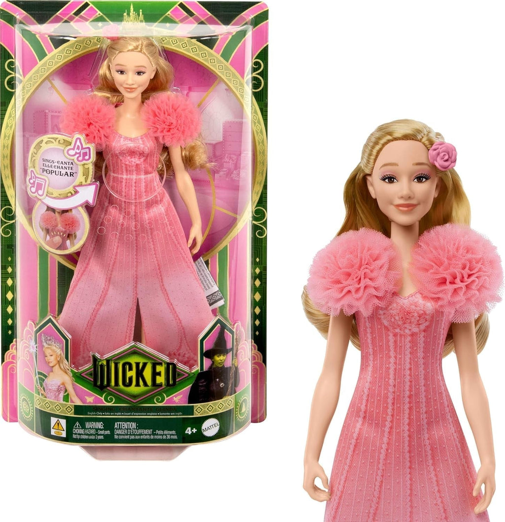 Mattel Singing Glinda Fashion Doll din Wicked și accesorii, mobilă și cu aspect inspirat din film și ținută detașabilă, cântă "Hotly Loved", JLG49, roz Papusi Naty Shop Titlu implicit