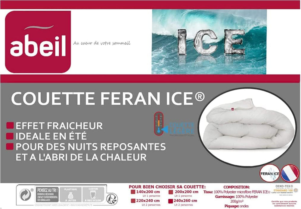 Abeil Couette Douceur Et Fraicheur Blanc Quilt Feran Ice puha és friss, fehér, 240 x 260 cm, poliészter, 240 x 260 Paplanok és paplanok Naty Shop